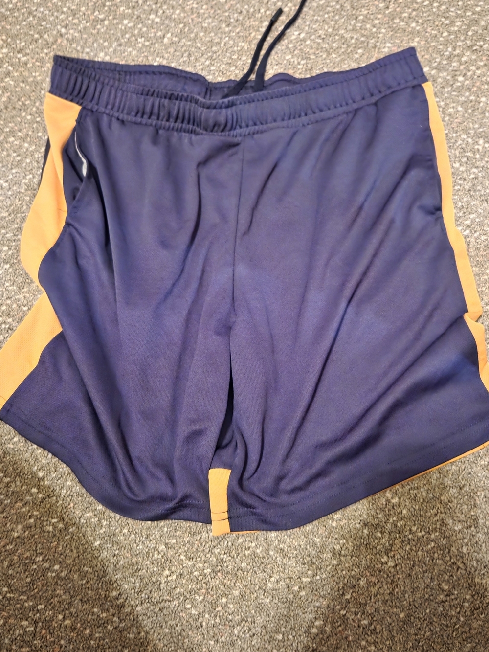 all in motion Navy Shorts with Gold Side Panels